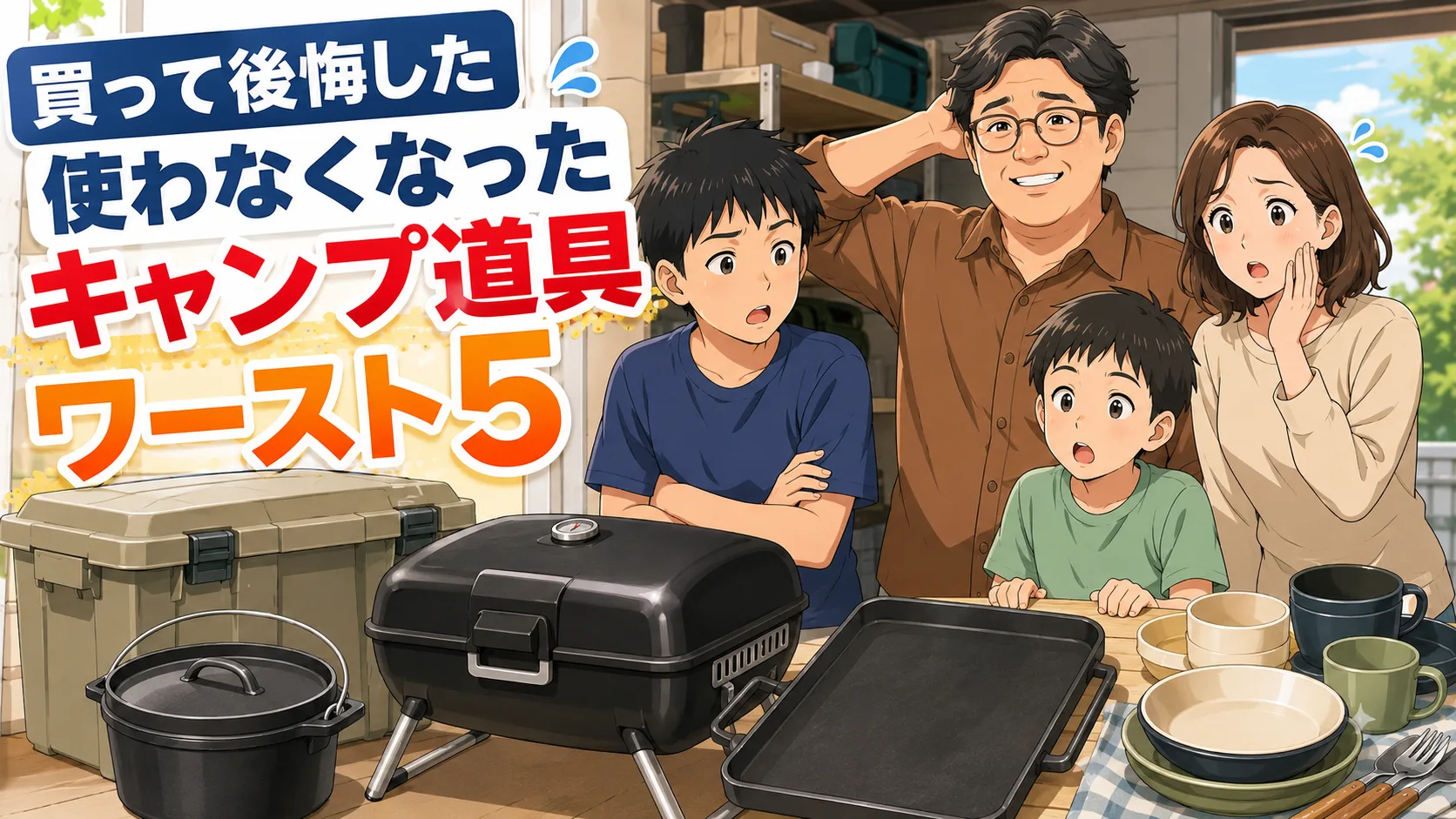 買って後悔した使わなくなったキャンプ道具ワースト5を紹介する家族